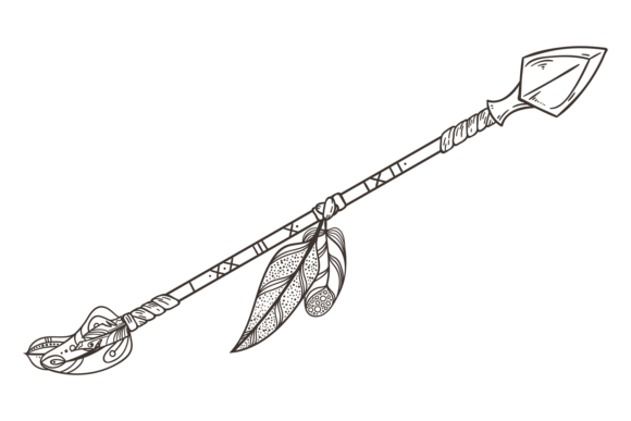 Arrow with Decorative Feathers: A Native-Inspired Typeface