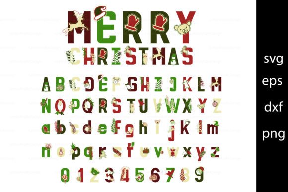 Christmas Alphabet Decorative SVG for Festive Projects