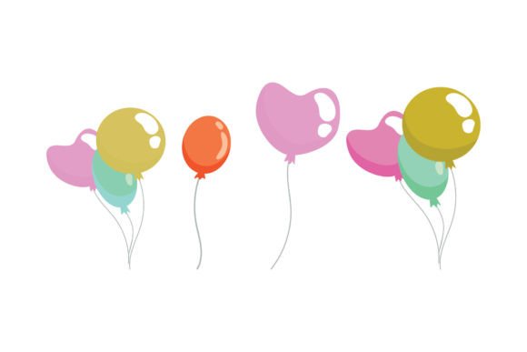 Colorful Decorative Love Balloons: A Burst of Joy for Designers