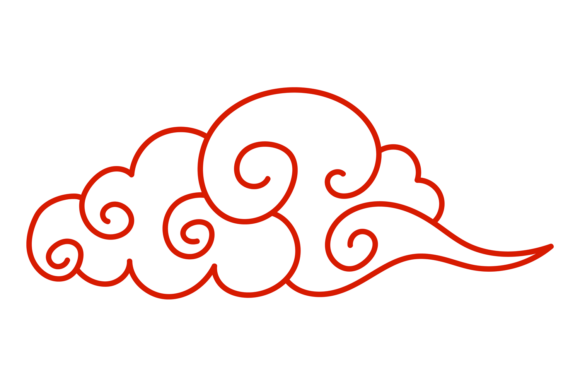Decorative Cloud. Red Line Swirls: A Designer's Visual Guide