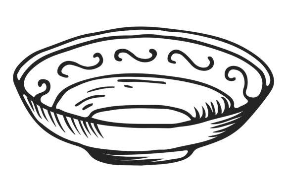 Decorative Dish with Ornament: A Bowl Icon for Design