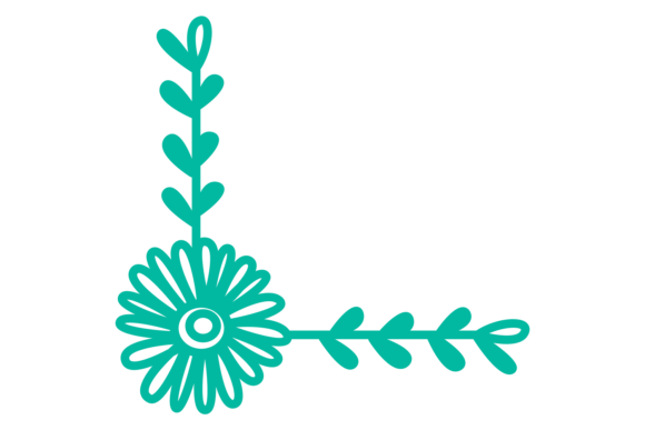 Decorative Floral Ornate Corner: The Green F Font for Elegant Branding