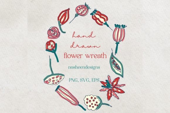 Decorative Flower Wreath Eps, Png, Svg: Your Next Design Staple