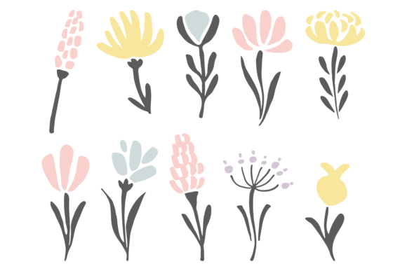 Discover the Blooming Plants Set: Decorative Wildflowers for Your Projects