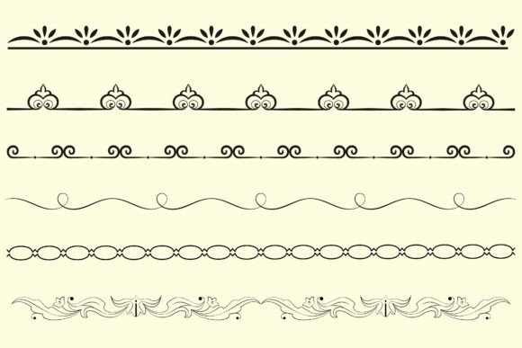 Elegant Decorative Pattern Brushes Borders Frame for Designers