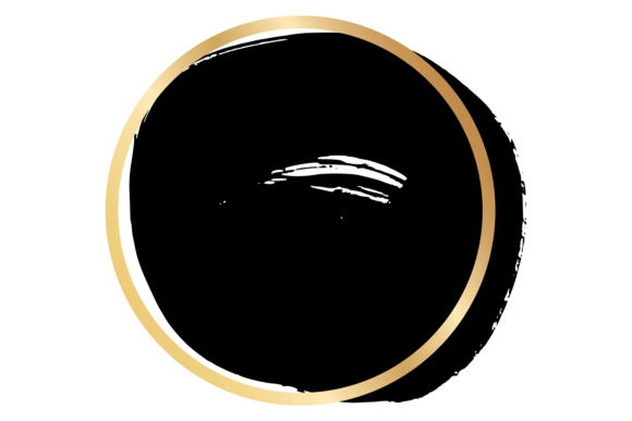 Ink Stain with Golden Frame: Decorative Elegance for Bold Brands