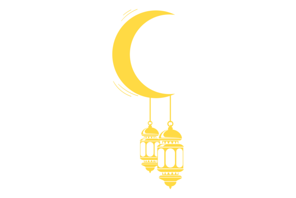Moon Crescent with Decorative Lanterns: A Symbol of Enchantment