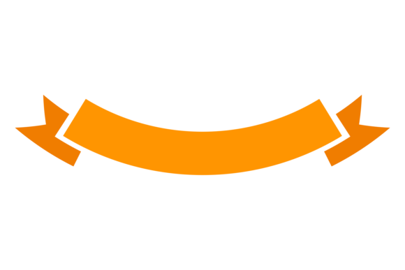 Orange Ribbon Flag: A Decorative Label for Authentic Branding